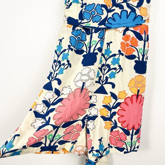 Anthropologie Tracy Reese Floral Ruffled Tie-Waist Colorful Romper Small - Picture 5 of 8